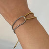 Two tone Chain Bracelet Gold and Silver Color blocked Women's Jewelry Gift for Her - Image 1