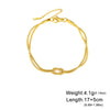 Stainless Steel Double Snake Chain Love Knot Bracelet with Adjustable Length - Image 8