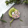Green Botanical Brooch Pin with Leaf and Flower Designs - Image 30