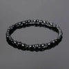 Magnetic Black Stone Anklet Stone Elastic Bracelet Black Hematite Stone Beads Stretch Care Anklet Jewelry - Image 1