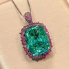 15 20mm Green Tourmaline Jewelry Set Ring Pendant Necklace Earrings for Women Ruby Gemstone Party Set Anniversary Gift - Image 2