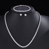 Round Cubic Zirconia Tennis Necklace and Earrings Bridal Jewelry Set - Image 10