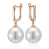 Simple 10mm 12mm 16mm Pearl Drop Earrings for Women Rose Gold Color Bridal Daily Earrings Wedding Jewelry - Image 6