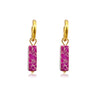 Silver Stainless Steel Earrings Steinohrringe Woman Square Stone Hoop Earrings Spring - Image 7