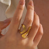 Stainless Steel Irregular Wave Rings for Women Men Creative Gold Color Adjustable Opening Ring Female Statement Jewelry Gifts - Image 36