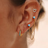 Simple Classic 3-on-1 Card Blue Turquoise Earrings Heart Shaped Tassel Earrings Gold Color Plated Stainless Steel Wom - Image 1