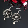 Goth Y2K Black Enamel Moon Sun Star Fringed Multi-layer Circular Celestial Dangle Earrings for Women Halloween Aesthetic Jewelry - Image 5
