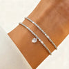 6Pcs Silver Plated Rhinestone Bracelets for Women Elegant Multi Layer Chain Jewelry Set - Image 3