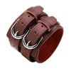 Male Leather Bracelet Friendship Big Wide Bracelet for Men Buckle Adjustable Vintage Punk Jewelry - Image 3