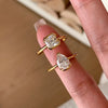 Silver Open Finger Ring Golden Clear CZ Square Droplet Geometric Punk For Women Jewelry Gift - Image 1