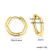 Geometric Square Star Heart U Shape Hoop Earrings For Women Men Golden Sliver Color Stainless Steel Retro Piercing - Image 9