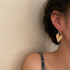 Golden Heart Tassel Drop Earrings Asymmetric Imitation Baroque Pearl Dangle Earring for Woman Party Jewelry - Image 3