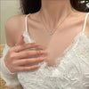Simple Silver Color Love Heart Pendant Necklace Charm Chain Collares Chokers for Women Jewelry Accessories - Image 2