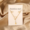 Love Heart Pendant Necklaces For Women Stainless Steel No Fade 2 Pieces Jewelry Wedding Party Gifts Gold Color - Image 2