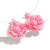 Summer Colorful Lafite Chiffon Flower Earrings for Women Boho Handwoven 3D Flower Fabric Drop Earring Beach Party Jewelry Gifts - Image 12