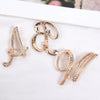 Women Rhinestone Brooch A-Z English Letter Gold Color Metal Pins Crystal Alphabet Jewelry Shirt Clothes Accessories Gift - Image 2