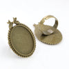 18x25mm 5pcs Antique Silver Bronze Plated Mixed Styles Oval Adjustable Ring Settings Blank/Base - Image 13