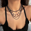 4Pcs/Set Goth Black Star Tassel Pendant Choker Necklace for Women Vintage Adjustable Metal Chain Y2K Jewelry Accessories Gift - Image 2