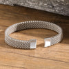 10mm Woven Mesh Stainless Steel Open Bangle for Men Women,Vintage Adjustable Cuff Bracelets - Image 6