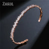Cubic Zirconia Cuff Bangles for Women Baguette Men Open Bracelet Party Jewelry - Image 9