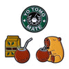 Funny Capybara Drink Yerba Mate Enamel Pins YO Tomo Herbal Tea Metal Brooches Lapel Backpack Badge Jewelry Gifts For Friends - Image 10
