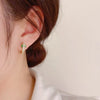 2pcs Stainless Steel Green Crystal Zirconia Snake Hoop Earrings for Women Punk Hip-hop Chic Animal Party Jewelry - Image 4