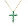 Hecheng, Crystal Shiny Zirconia Cubic Zircon Necklace Pendant Cross Jesus Christ Gold Colour Jewelry Gift for Women - Image 14