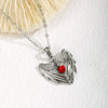 Gothic Punk Bat Wings and Heart-Shaped Resin Pendant Necklace Dark Fantasy Style Alloy Chain, Halloween Gift for Women, Casual Accessories - Image 9