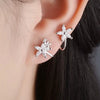 Cute Star Flower White Zircon Clip Earrings For Women Rose Gold Silver Color Non-piercing Ear Clips Wedding Jewelry Mothers Gift - Image 2