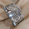 Stainless Steel Zircon Creative Bangles Bracelets For Women Bowknot Leaf Twist Wristband Wide Jewelry - Image 11