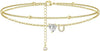 CZ Ankle Bracelets for Women Gold Plated CZ Initial Dainty Layered Heart Anklets Foot Chain Summer Beach Jewelry - Image 20