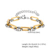 Two-Tone Stainless Steel Link Bracelet with Mixed Chain Design - Image 11