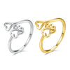 Cute Hollow Heart Dog Paw Ring Adjustable Stainless Steel Pet Footprint Rings For Women Dog Mom Jewelry - Image 1