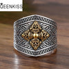 Qeenkiss Silver Vintage Cross Rings for Men Male Birthday Wedding Party Christmas Boyfriend Father Gifts - Image 1