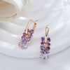 Shiny Purple Zircon Drop Earrings For Women Rose Gold Color Bride Wedding Jewelry Crystal Gift - Image 3