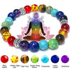 7 Chakra Bracelets Bangles Stone Tiger Eye Bead Yoga Balance Bracelet Men Buddha Prayer Jewelry pulseira masculina - Image 1