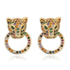 Mafisar High-Quality Gold Plated Zircon Leopard Head Stud Earrings For Women Hip Hop Earring Accessories Party Gift - Image 1