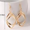 Spiral Women's Hook Earrings Hollow Twist Geometric Statement Long Hanging Earrings Wraped Oval Metal Pendants Earrings - Image 2