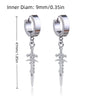 1Pair Punk Lock Lightning Chain Feather Leaf Stainless Steel Male Woman's Piercing Hoop Earring for Man Jewelry Vintage - Image 14