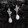 Vintage Cubic Zirconia Pear-shaped Drop Earrings Charm Bridal Wedding Party Woman Hoops Woman - Image 1