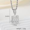 A-Z Silver Color Zircon Letter Initial Necklace Crystal Letter Necklace for Party Birthday Jewelry Gift - Image 14