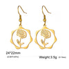 Birth Flowers Dangle Earrings Stainless Steel Gold Color Daisy Rose Snowdrop Women's Floral Earring Jewelry Birthday Gift - Image 15