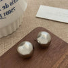 Tobest European Style Punk Geometric Half Metal Big Ball Round Earrings for Women Girls Party Accessories - Image 3