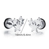 1Pair Punk Lock Lightning Chain Feather Leaf Stainless Steel Male Woman's Piercing Hoop Earring for Man Jewelry Vintage - Image 10