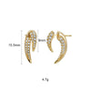 Crmya Unique Gold Silver Colors Cubic Zirconia CZ Tusk Ear Jacket Stud Earrings For Women Pave Double Spike Earring Jewelry - Image 11