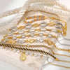 Two-Tone Stainless Steel Link Bracelet with Mixed Chain Design - Image 2