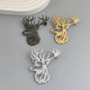 design hollow sika deer gold-plated stainless steel brooch, and pin, suit accessories - Image 1