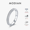 Dazzling Rectangle Stackable Rings Silver Eternity Band Rings For Women Jewelry - Image 1