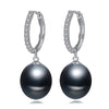 Black Silver Pearl Earrings Women, Freshwater Pearl Drop Earrings Wife Mother Gifts Pink White - Image 1