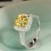 Graceful Wedding Ring Lady Bright Yellow Crystal Accessories for Women Aesthetic Jewelry for Engagement Party - Image 7